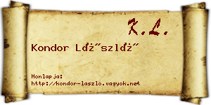 Kondor László névjegykártya